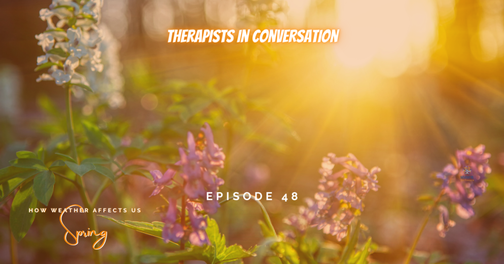 how weather affects us - image of spring flowers with sunburst