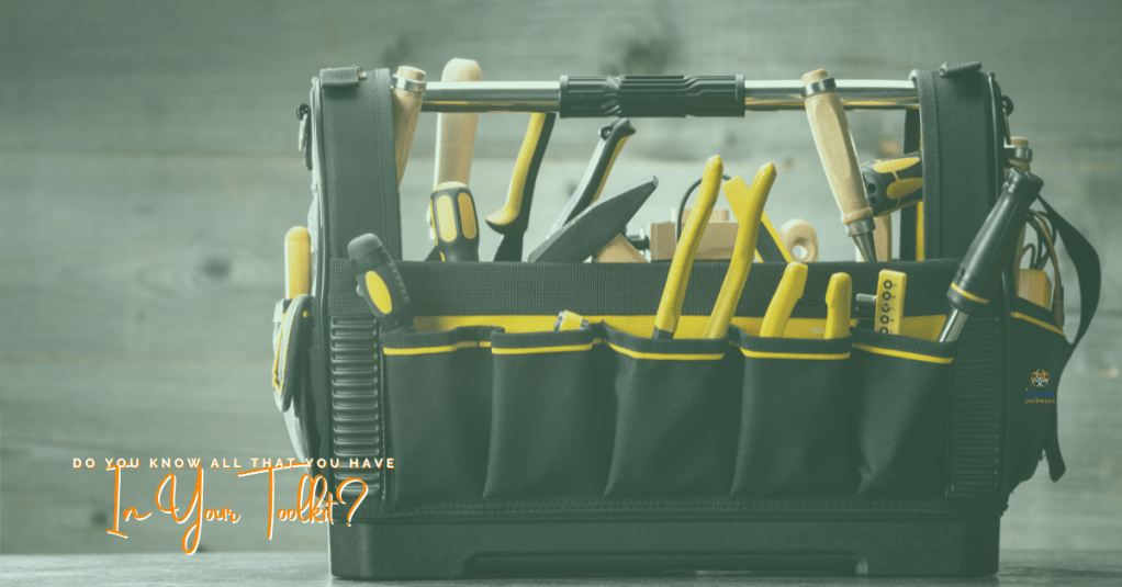 what's in your toolkit - image is of a fully loaded tool bag