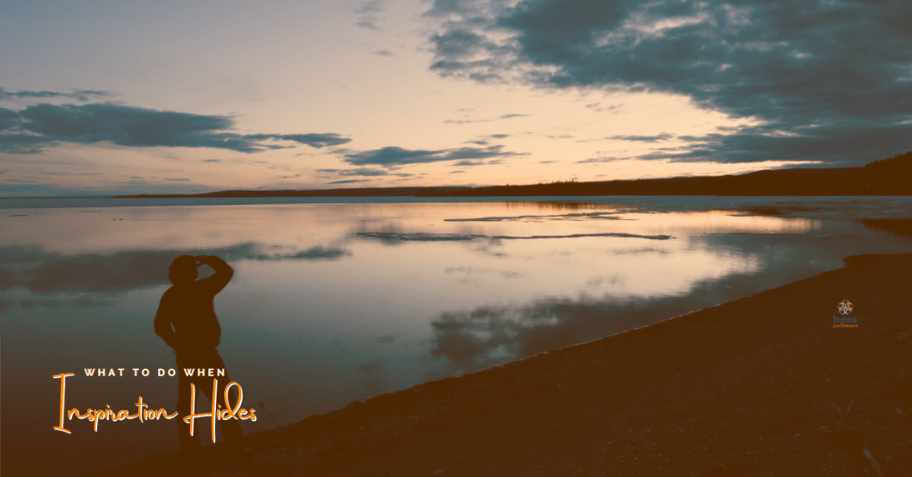 what to do when inspiration hides? man looking to the horizon with a shore line and water