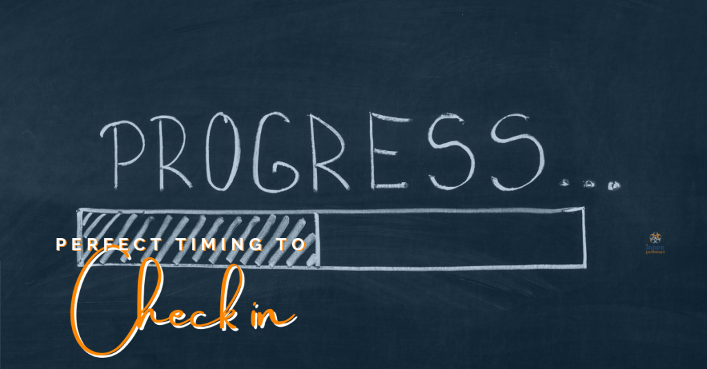 perfect timing to check in (progress bar loading drawn in chalk)